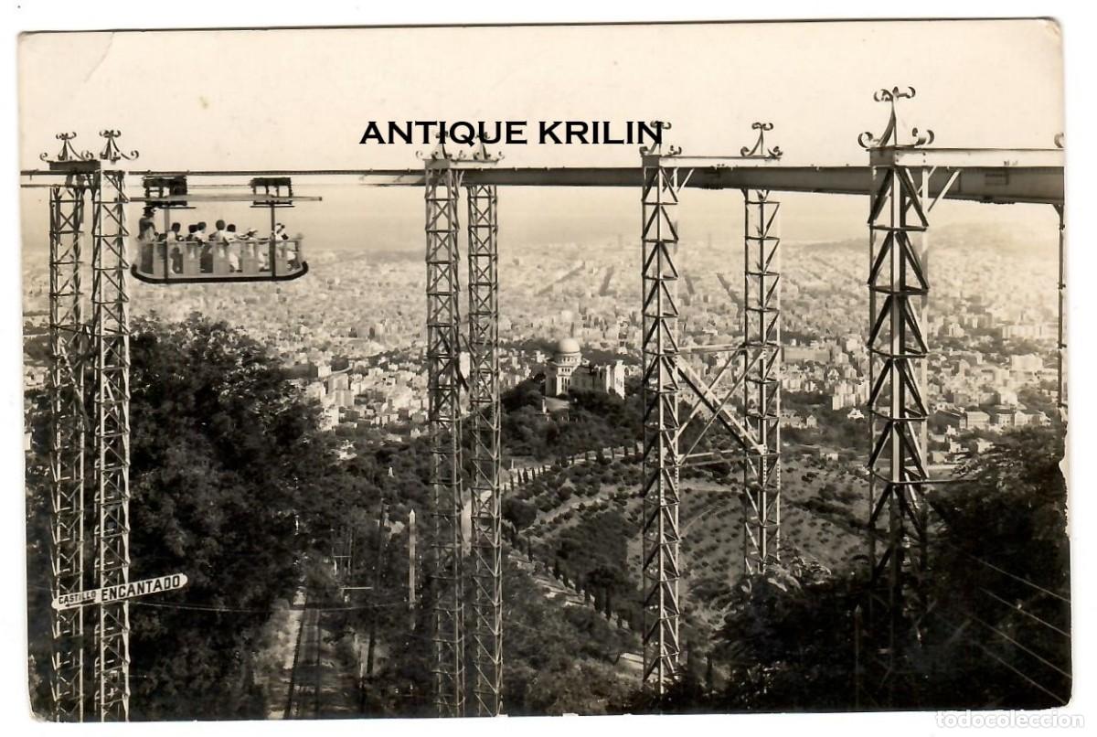 Postales: BARCELONA N&ordm; 653 TIBIDABO TREN AEREO / SOBERANAS / SIN FRANQUEAR