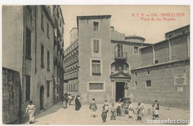 Postales: a11399 Barcelona Plaza De Los Angeles Atv N&ordm;174 circulada 1913 animada