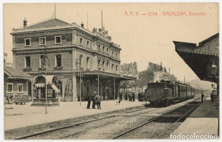 Postales: a11408 Badalona Estacion Atv N&ordm;1296 sc tren ferrocarril