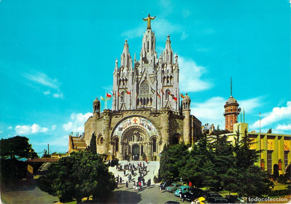 Postales: Postal de la Bas&iacute;lica del Sagrado Coraz&oacute;n de Jes&uacute;s en el Tibidabo, Barcelona
