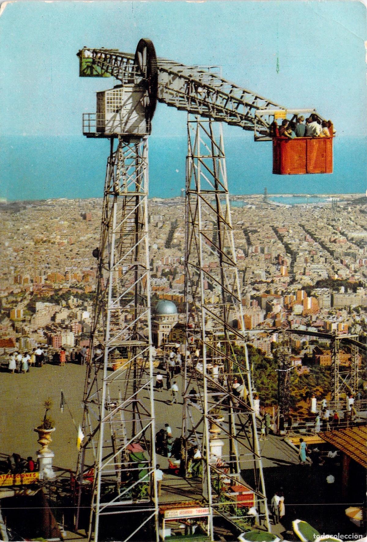 Postales: Postal de Barcelona, Atracci&oacute;n Atalaya en el Parque de Atracciones Tibidabo