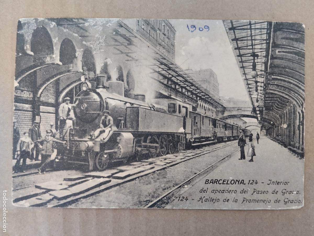 Cartoline: BARCELONA, FERROCARRILES INTERIOR APEADERO PASEO DE GRACIA