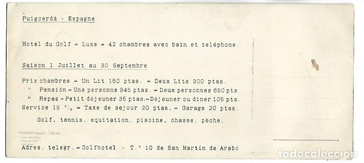 Postales: HOTEL DEL GOLF.- PUIGCERDA - (PUBLICIDAD) - Foto 2
