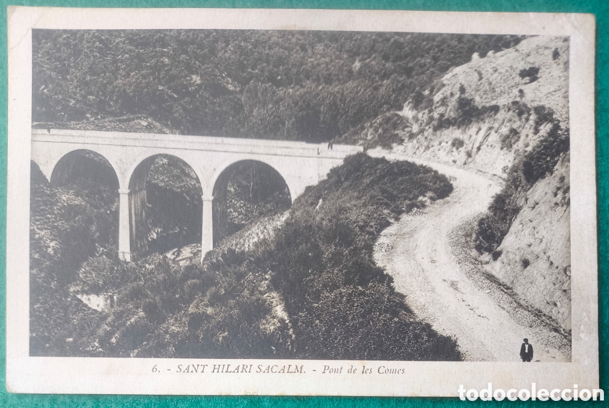 Postales: SANT HILARI SACALM PONT DE LES COMES POSTAL CIRCULADA GIRONA 1935