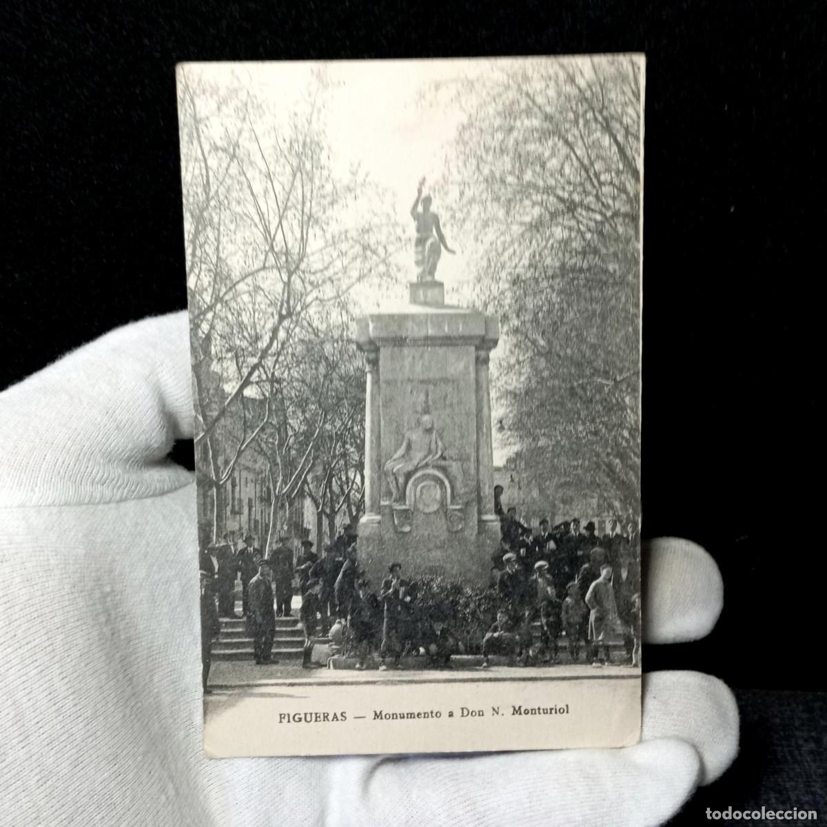 Postales: Postal Figueras Girona Monumento Narciso Monturiol Circulada 1942 a Reus Fot Tort