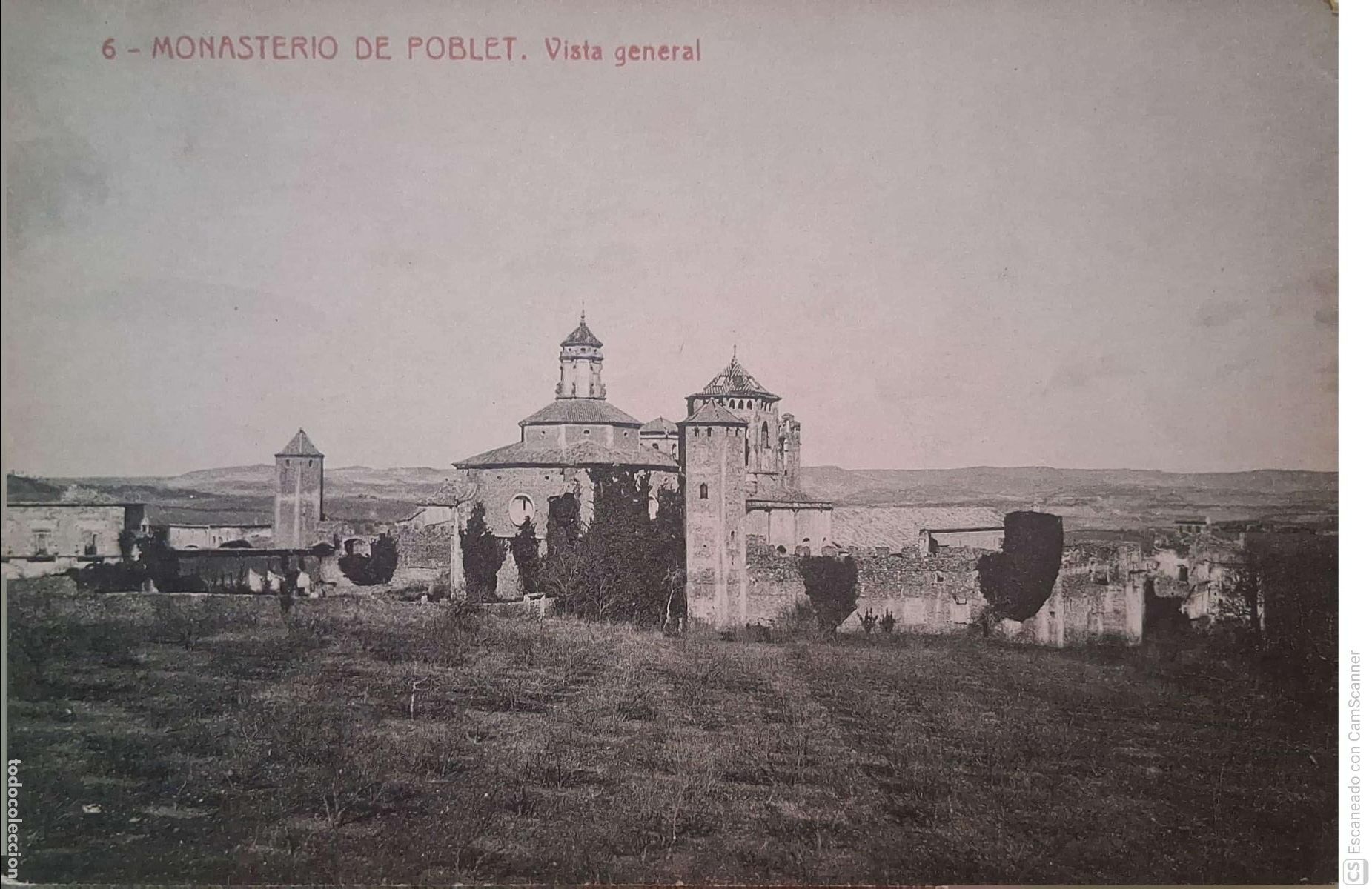 Postales: Monasterio de Poblet. 6 Vista general. Thomas. Blanco/negro. Nueva