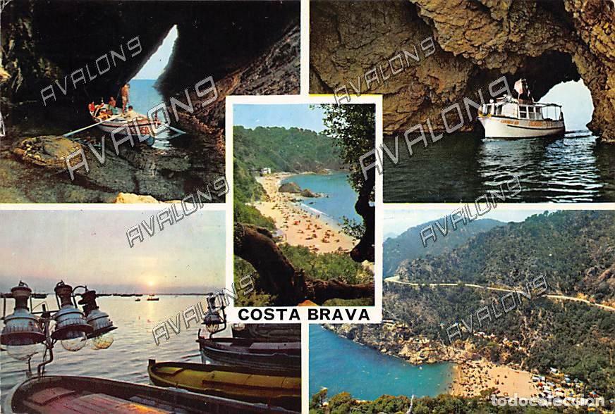 Postales: 5 vistas de la Costa Brava (Girona) - Circulada con sello - 1971