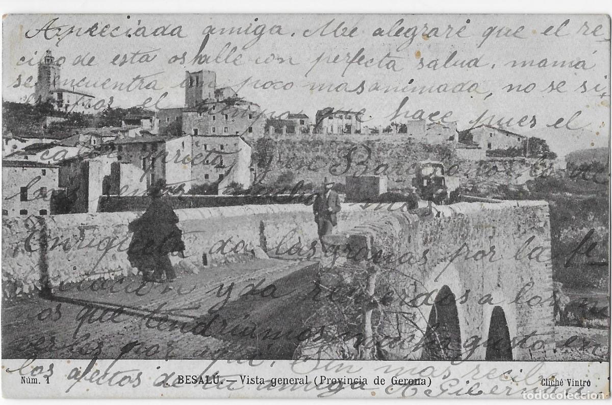 Postales: 6008-ANTIGUA POSTAL BESAL&Uacute; N&ordm; 1 , GERONA -PUBLICIDAD ELIXIR VINTR&Oacute; - CLICH&Eacute; VINTR&Oacute;