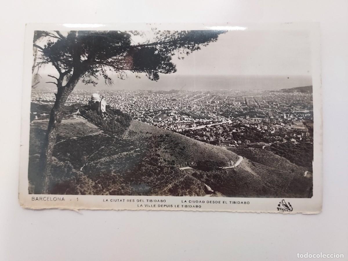 Postales: POSTAL BARCELONA LA CIUDAD DESDE EL TIBIDABO. SIN CIRCULAR. ORIOL 1