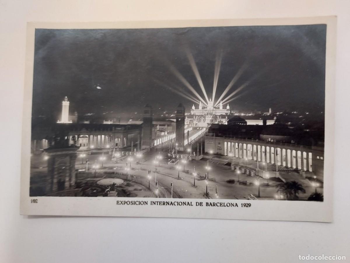 Postales: POSTAL BARCELONA EXPOSICION INTERNACIONAL 1929. ENTRADA A LA EXPOSICION NOCTURNA. 102. S/C