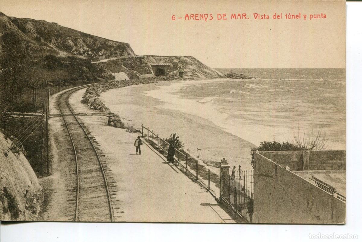 Postais: ARENYS DE MAR -FERROCARRIL-VISTA DEL TUNEL Y PUNTA