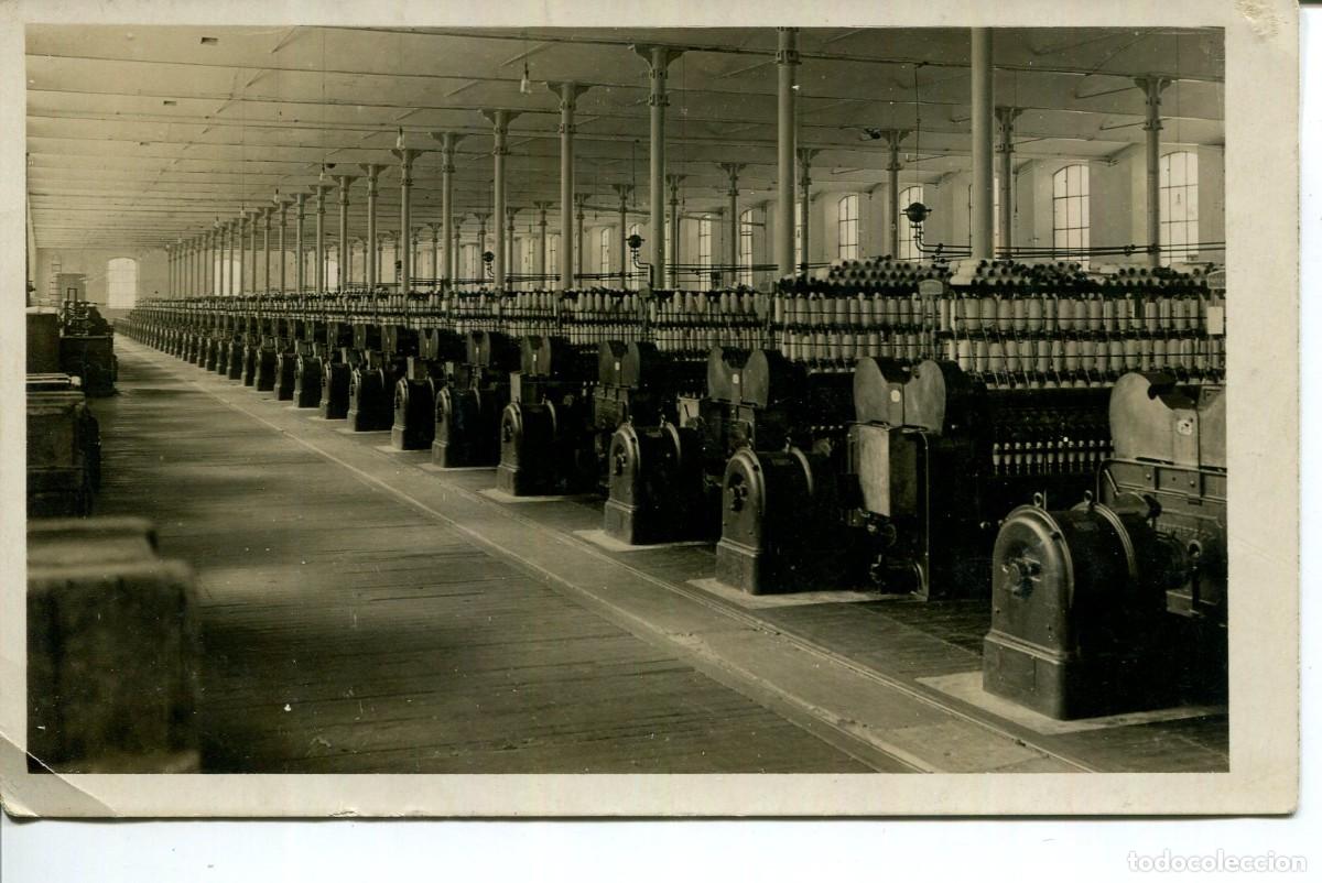 Postais: FABRICA TEXTIL-INTERIOR NAVE CON MAQUINAS CONTINUAS DE HILAR-FOTOGR&Aacute;FICA- RARA