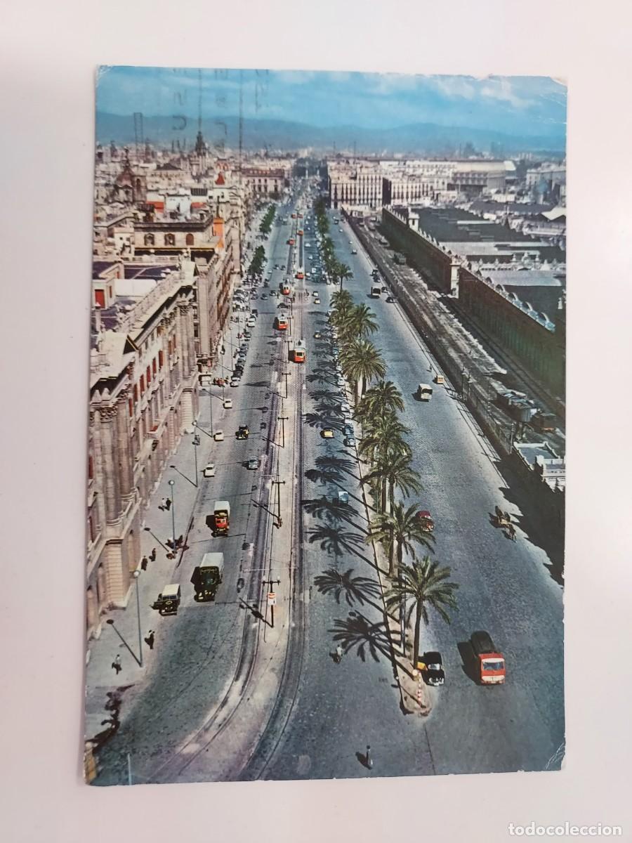 Postales: POSTAL BARCELONA PASEO DE COLON. 1959. CIRCULADA. CAMPA&Ntilde;A 185
