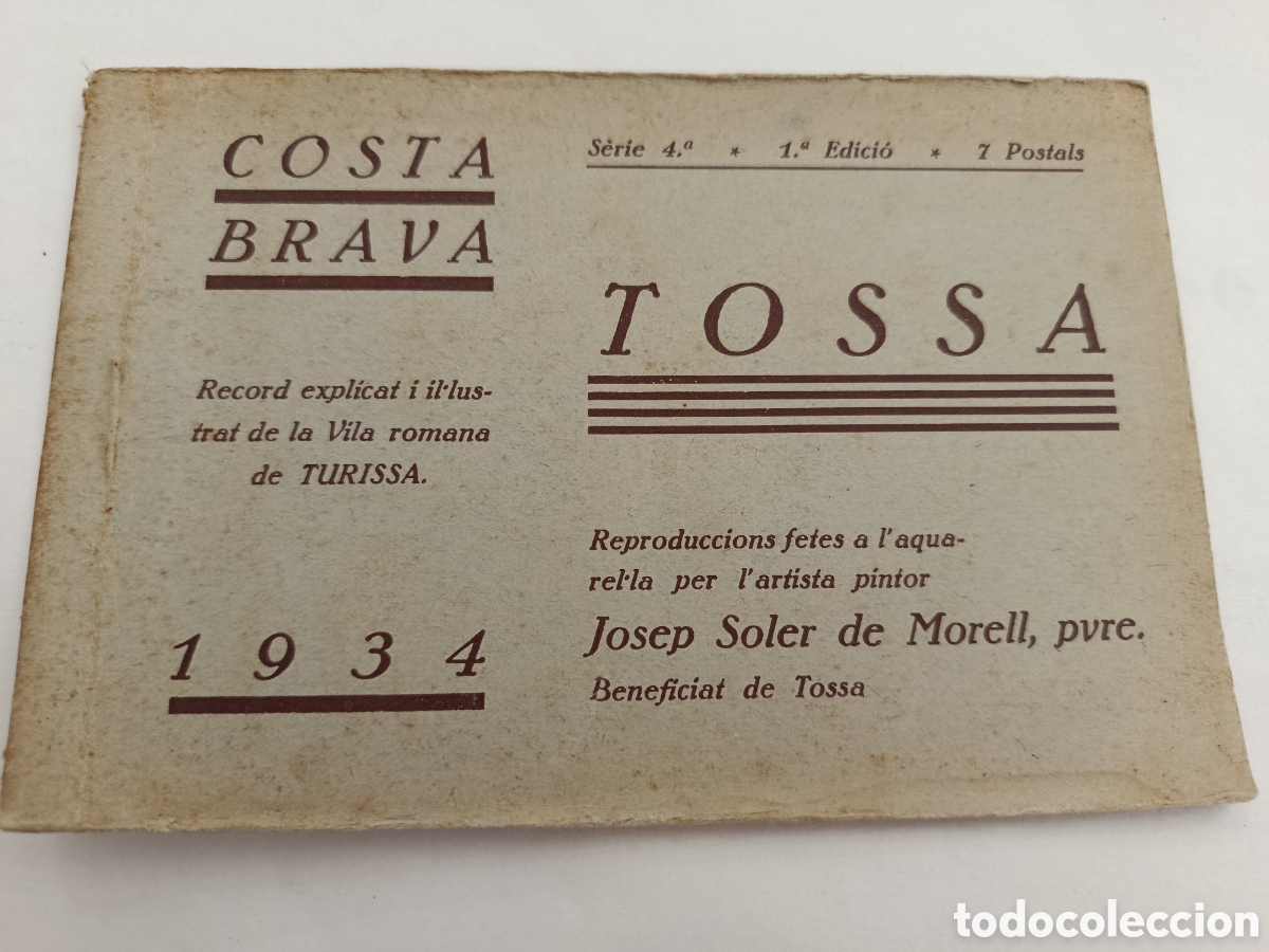 Postales: TOSSA DE MAR, LIBRITO 7 POSTALES A AQUARELA A&Ntilde;O 1934 . SERIE 4&ordf; , 1&ordf; EDICION
