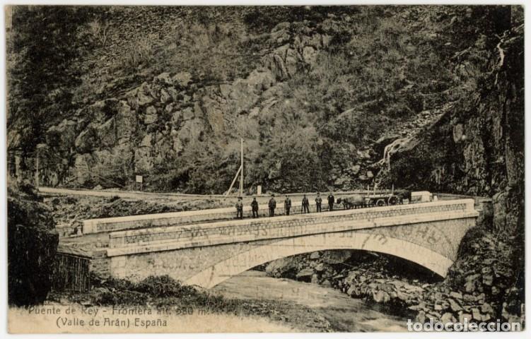 Postales: a11452 Vall D'aran Les Puente De Rey Frontera circulada sin sello