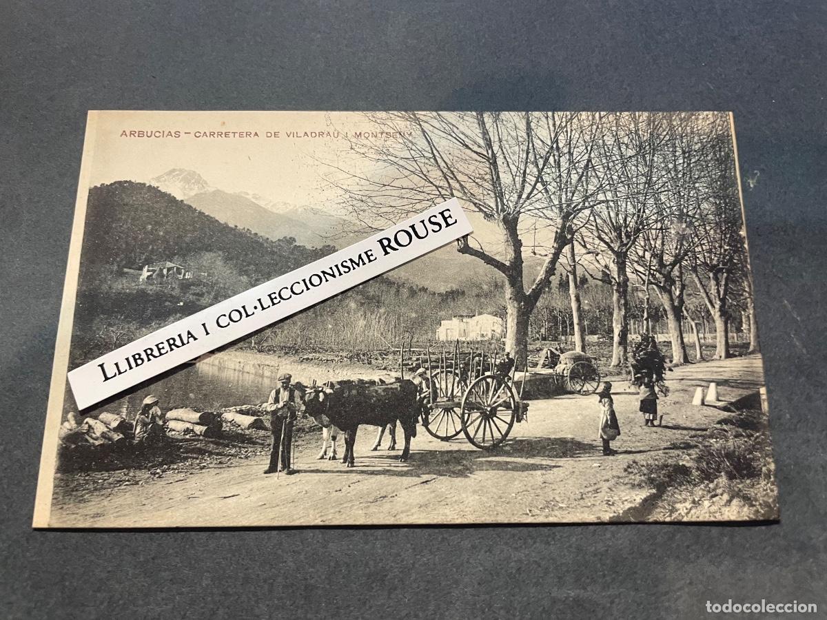 Postales: ANTIGUA POSTAL - ARBUCIAS, - CARRETERA DE VILADRAU I MONTSENY -MAURI FOTOGRAFO BARCELONA - 14X9 CM.