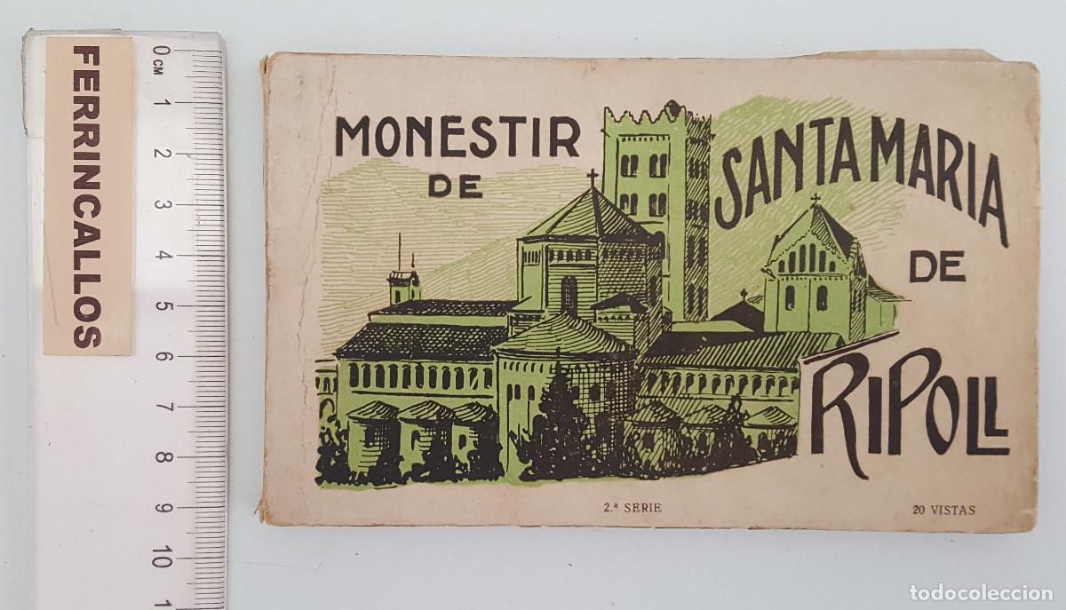 Postales: MONESTIR DE SANTA MAR&Iacute;A DE RIPOLL, 2&ordf; SERIE L.ROISIN 19 VISTAS, CUADERNO BLOC