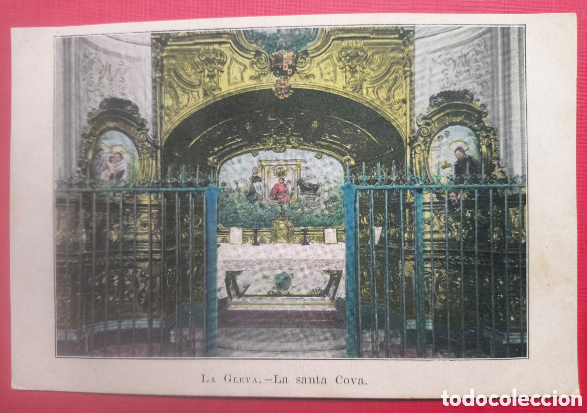 Postales: LA GLEVA CRIPTA SANTA COVA SANTUARI POSTAL COLOREADA FOTOTIPIA C. 1915
