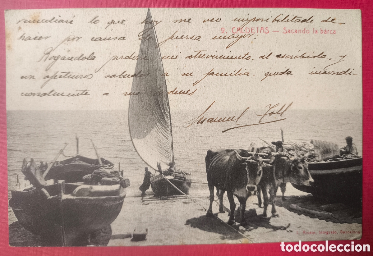 Postales: CALDES D'ESTRAC CALDETES POSTAL ANIMADA FOTOTIPIA MARESME CIRCULADA 1915