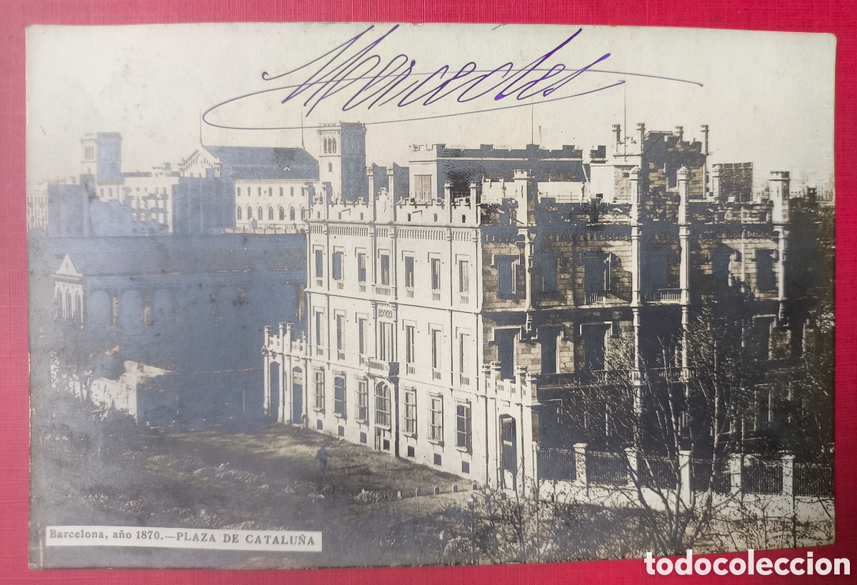 Postales: BARCELONA PLA&Ccedil;A CATALUNYA POSTAL FOTOGR&Aacute;FICA CIRCULADA 1911