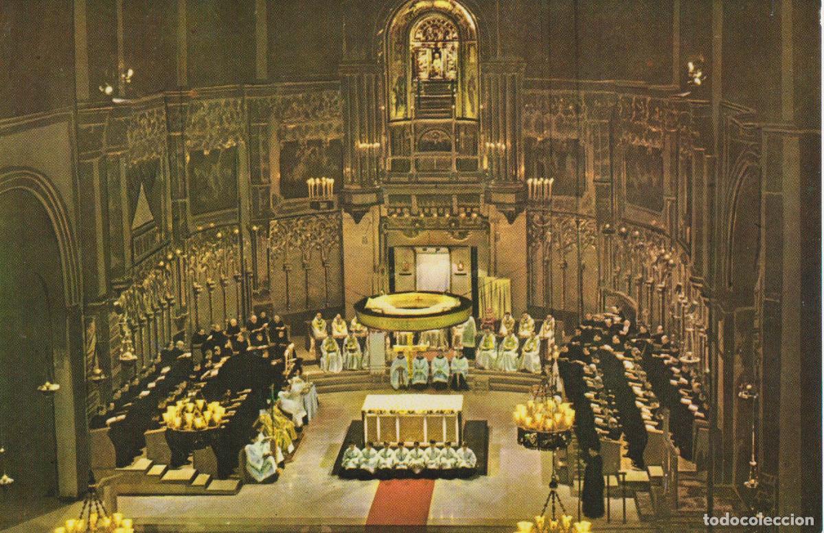 Postales: MONTSERRAT, INTERIOR DE LA BAS&Iacute;LICA - EDICI&Oacute;N DEL MONASTERIO N&ordm;51 - S/C