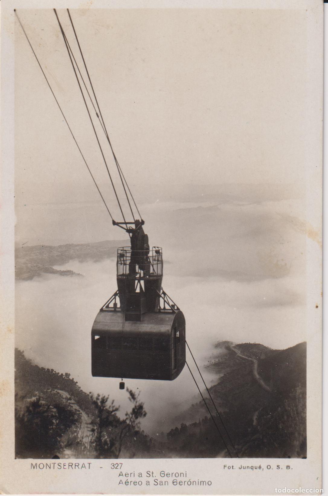 Postales: MONTSERRAT, AERI A SANT GERONI - FOT. JUNQUE O.S.B. 327 - CIRCULADA 1968