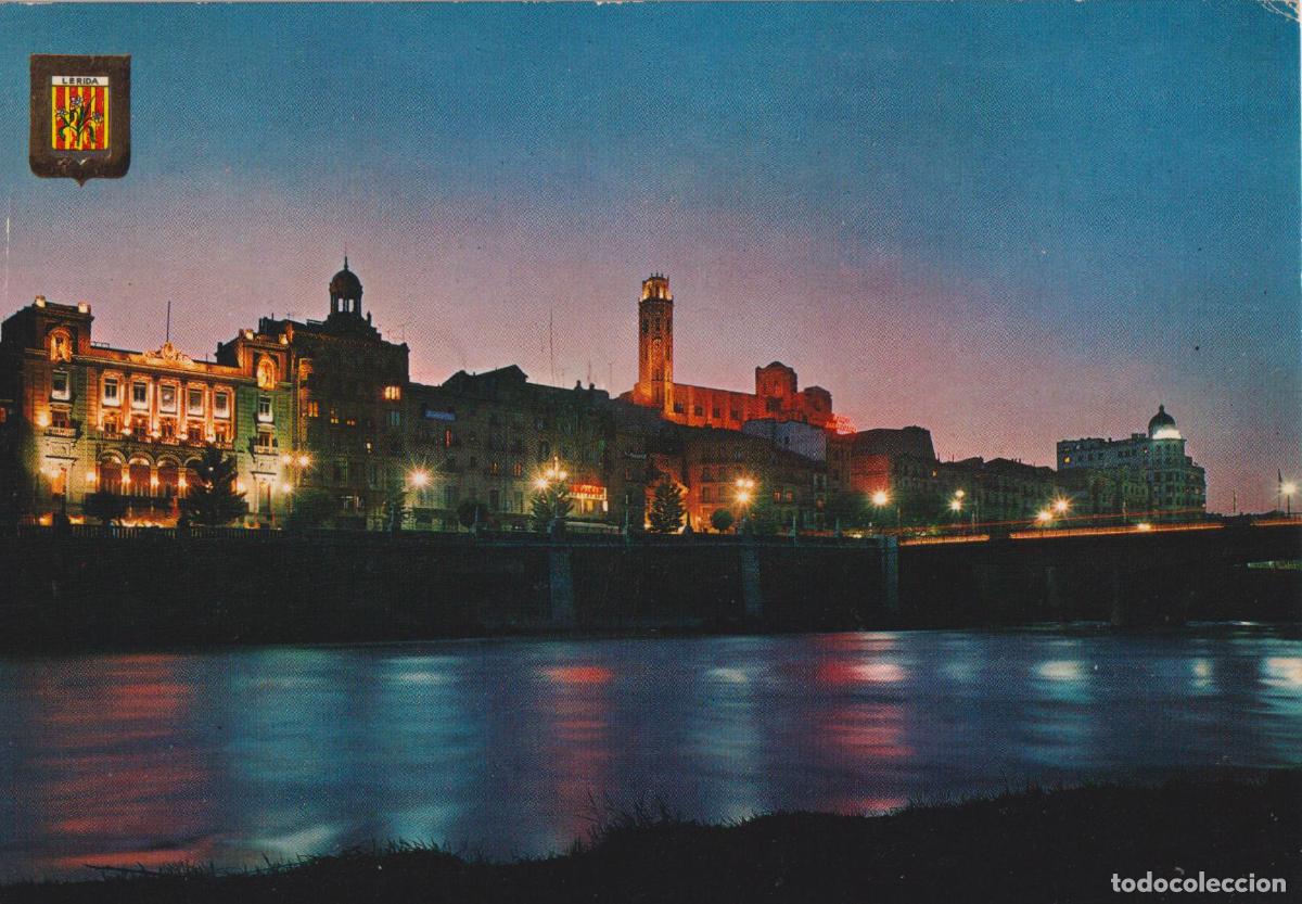Postales: LLEIDA, VISTA NOCTURNA, SEO ANTIGA AL FONS - ESCUDO DE ORO N&ordm;2 - S/C