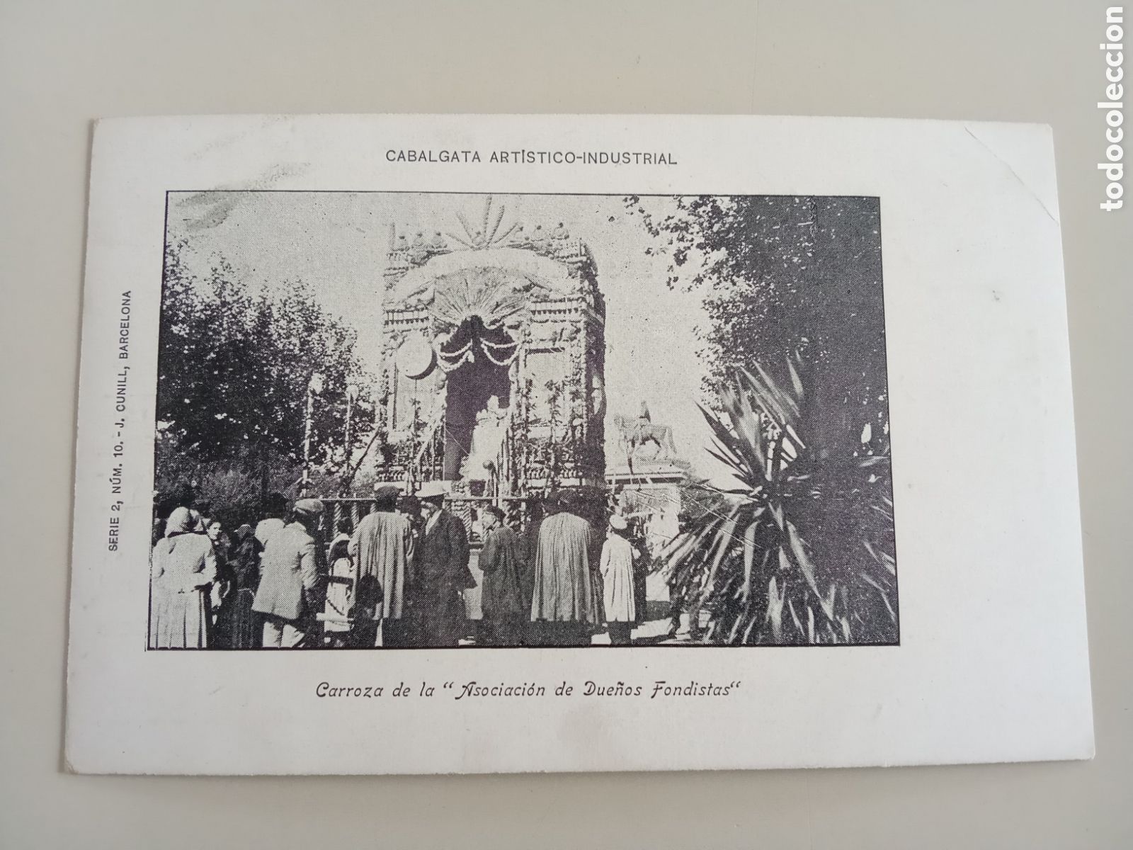 Postales: Tarjeta postal Barcelona Cabalgata art&iacute;stico Cultural Carroza asociaci&oacute;n due&ntilde;os fondistas S 2 n 10