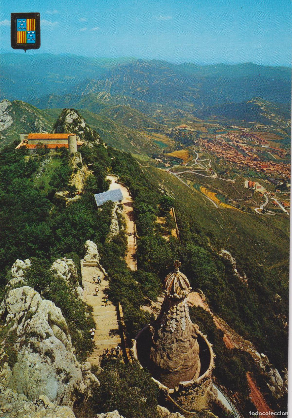 Postales: BERGA (BARCELONA) SANTUARI DE LA MARE DE DEU DE QUERALT, AL FONS BERGA - ESC.ORO N&ordm;4 - S/C