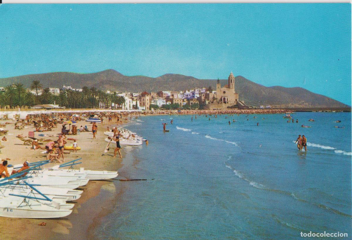 Postales: SITGES (BARCELONA) PLAYA Y PUNTA - A.CAMPA&Ntilde;A - S/C