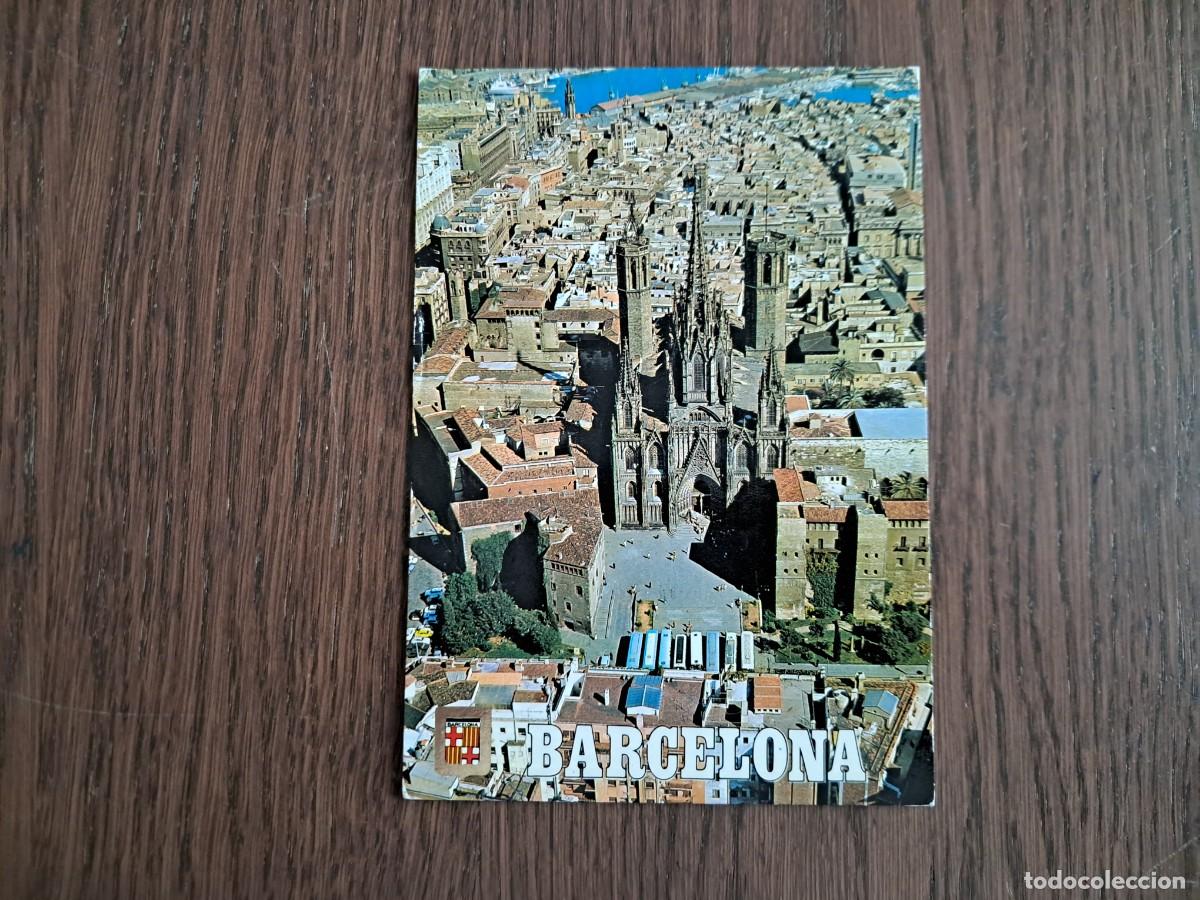 Postales: postal de Espa&ntilde;a, vista a&eacute;rea de la catedral, Barcelona n&ordm; 267, a&ntilde;o 1976.