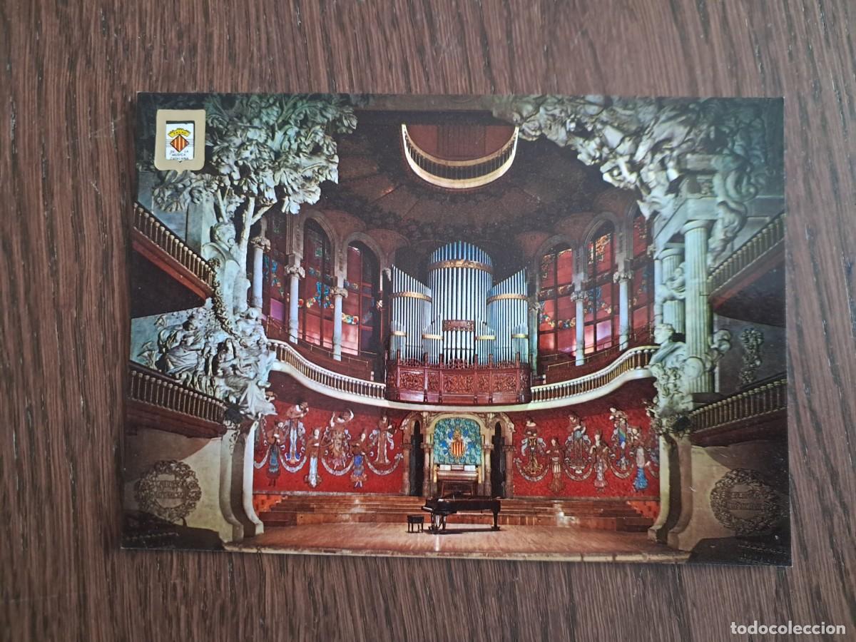 Postales: postal de Espa&ntilde;a, Palau de la m&uacute;sica catalana, Barcelona. escudo de oro.