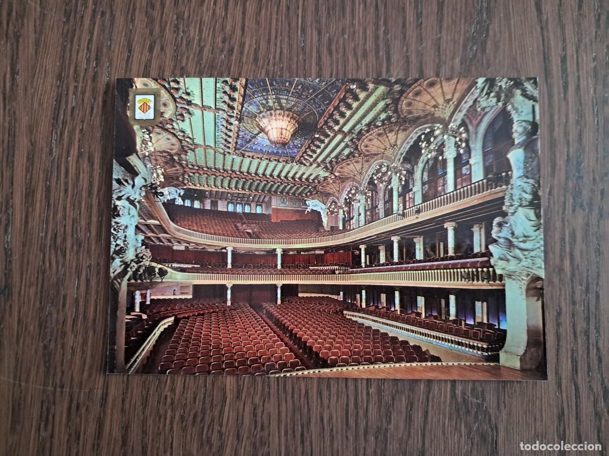 Postales: postal de Espa&ntilde;a, Palau de la m&uacute;sica catalana, sala de conciertos. Barcelona. escudo de oro.