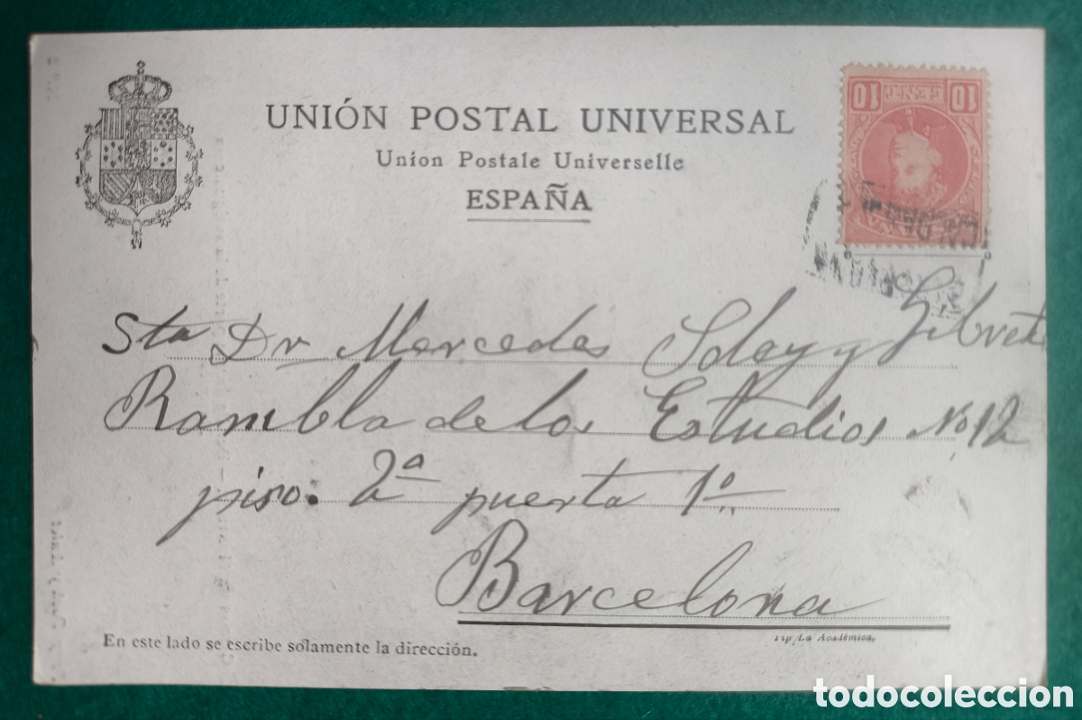 Postales: CALDES DE MONTBUI CAN MARQU&Eacute;S POSTAL CIRCULADA 1905 - Foto 2
