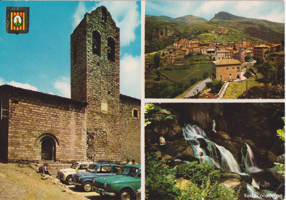 Postales: CASTELLAR DE N'HUG (BARCELONA) ESGLESIA PARROQUIAL, VISTA GENERAL - ESCUDO DE ORO N&ordm;3352 - CIRCULADA