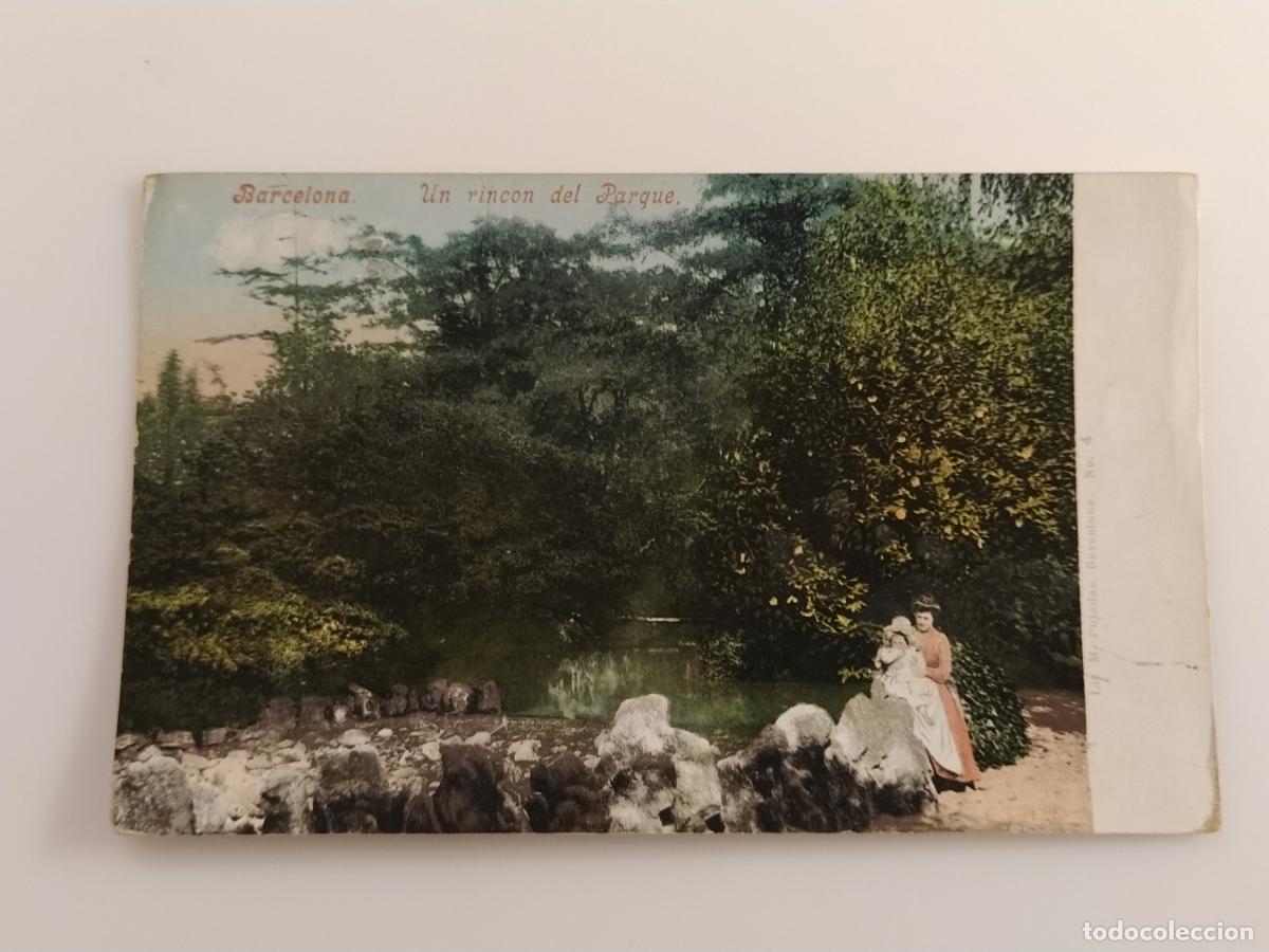 Postales: BARCELONA - UN RINCON DEL PARQUE - REVERSO SIN DIVIDIR - PURGER & CO 3041 - POSTAL ANTIGUA (116.841)
