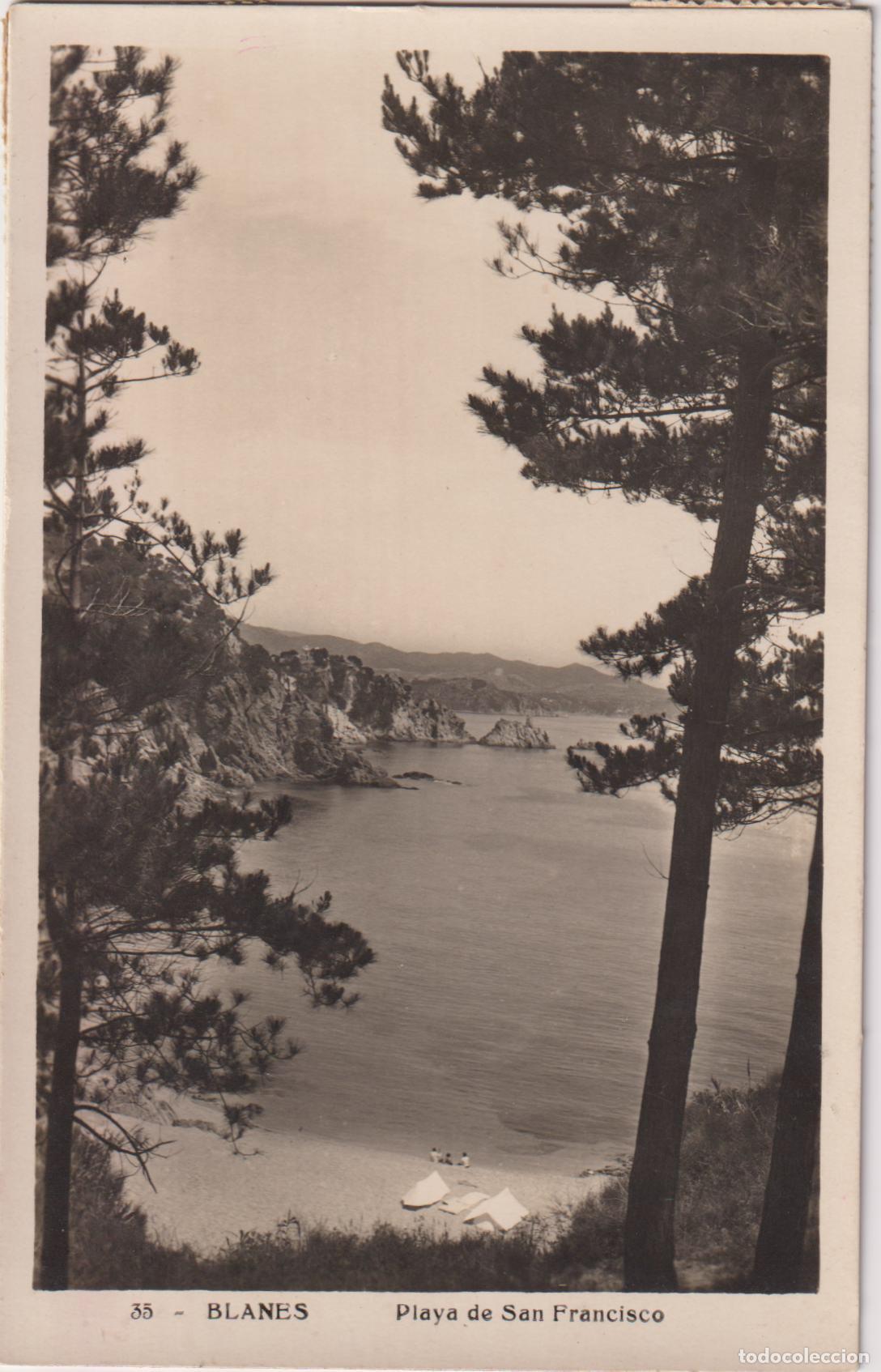Postales: BLANES (GIRONA) PLAYA DE SAN FRANCISCO &ndash; CIRCULADA