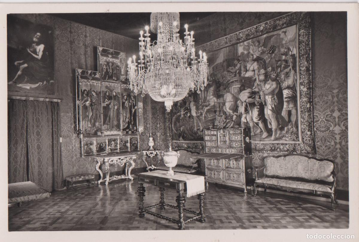 Postales: PALACIO DE PERELADA, SALON PRINCIPAL &ndash; FOTOS MELI N&ordm;7 &ndash; ESCRITA 1954