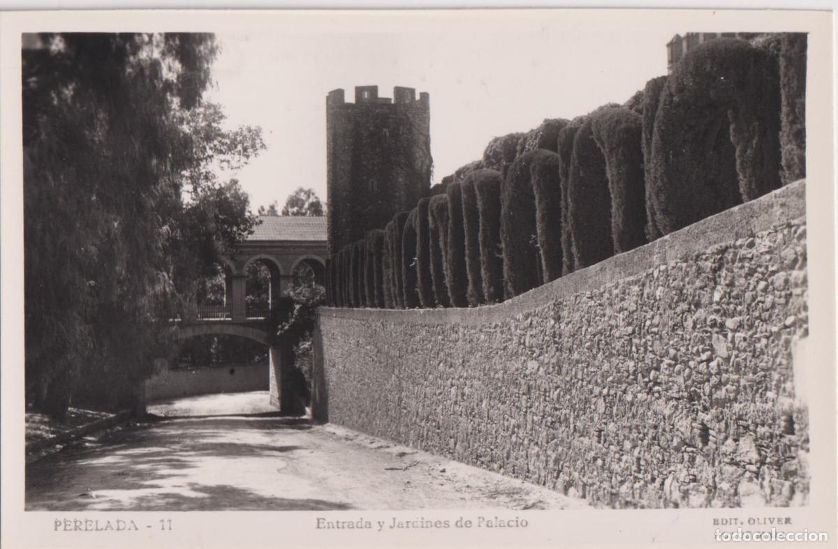 Postales: PERELADA, ENTRADA Y JARDINES DE PALACIO &ndash; FOTOS MELI N&ordm;11 &ndash; S/C