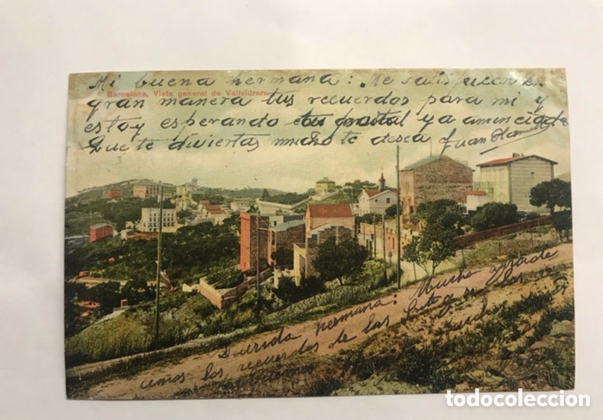 Postales: BARCELONA. Postal No. 43, Serie Leon. Vista General de Vallvidrera (h.1910?) CIRCULADA...