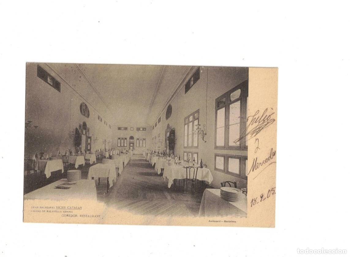 Postales: CALDAS DE MALAVELLA. VICHY CATALAN. COMEDOR. CARTER&Iacute;A