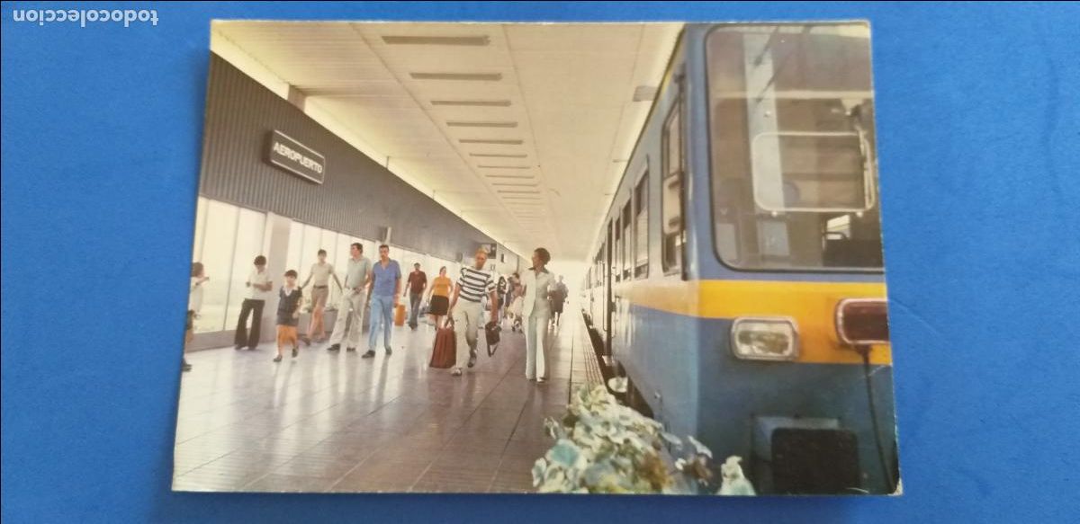 Postales: POSTAL COLECCI&Oacute;N RENFE. SERIE E-14. RECORRIDO ENTRE BARCELONA-SANTS Y AEROPUERTO DEL PRAT