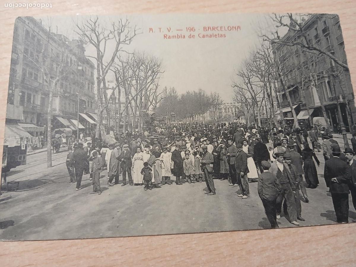 Postales: postal barcelona, rambla de canaletas, atv 196