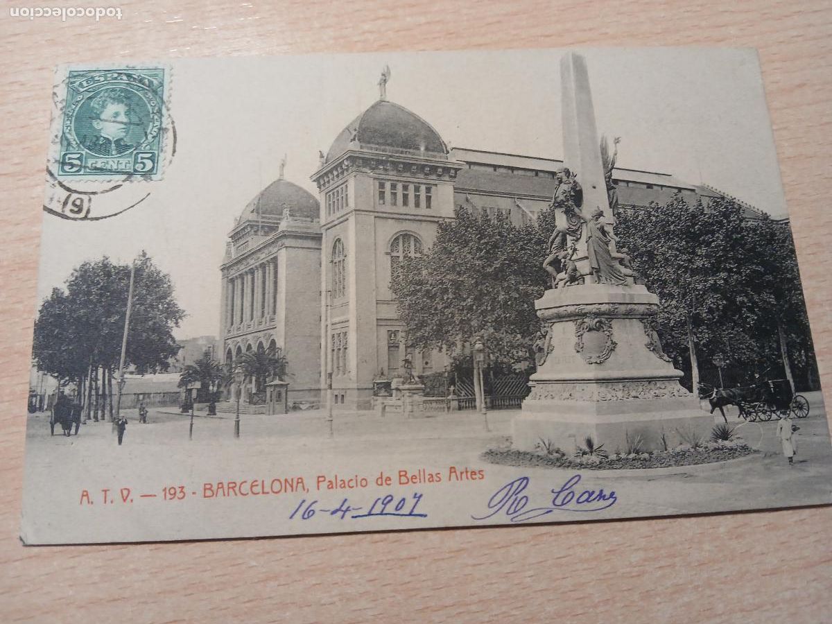 Postales: postal barcelona, palacio de bellas artes, atv 193