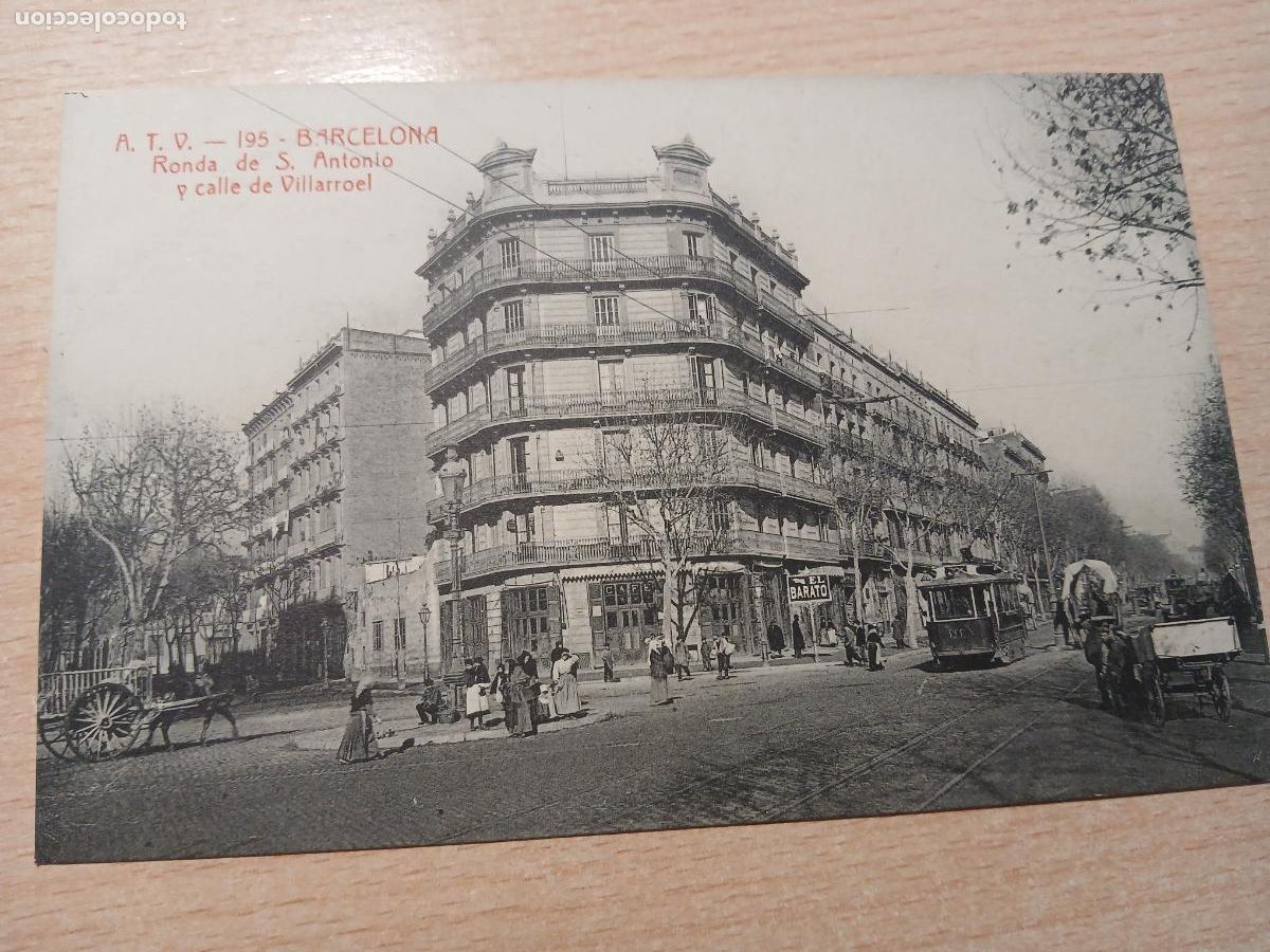 Postales: postal barcelona, ronda de s.antonio y calle de villaroel, atv 195