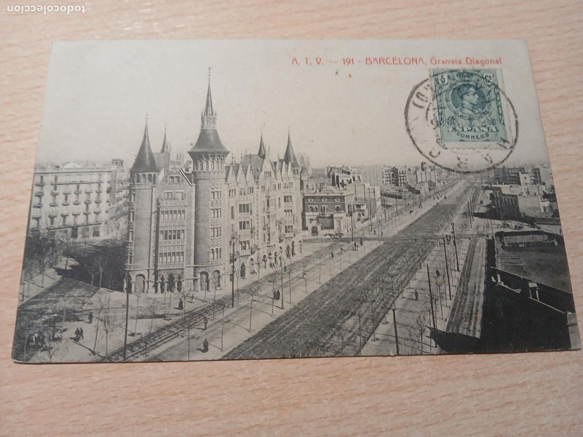 Postales: postal barcelona, granvia diagonal, atv 191