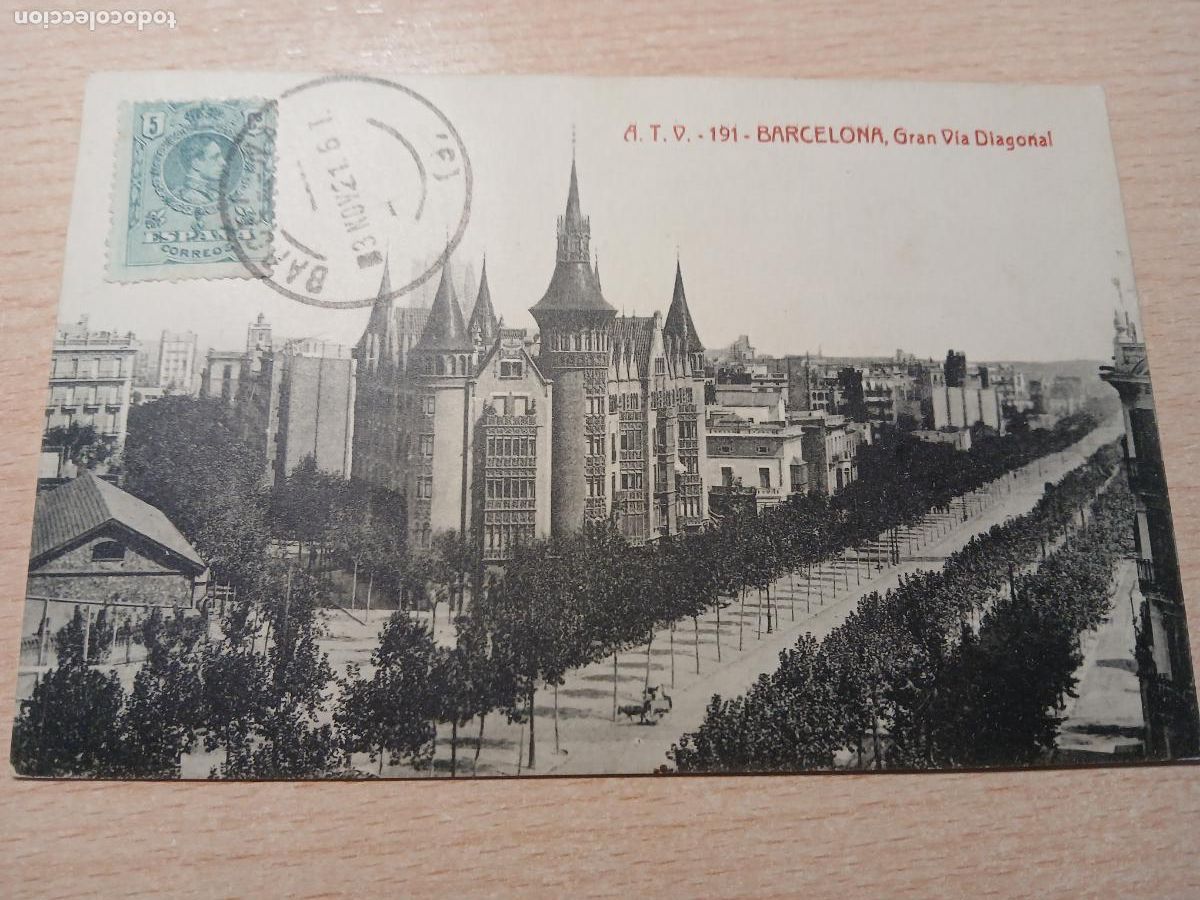 Postales: postal barcelona, granvia diagonal, atv 191