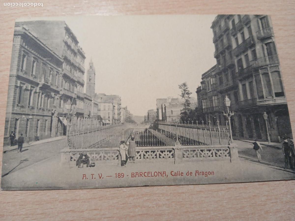 Postales: postal barcelona, calle de aragon, atv 189