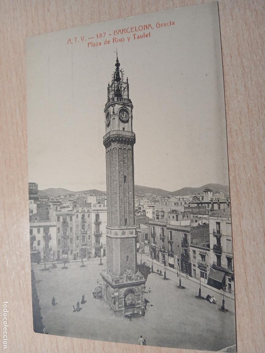 Postales: postal barcelona, gracia, plaza de rius y taulet, atv 187