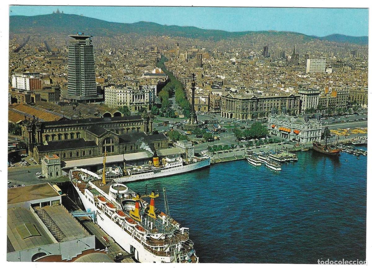 Postales: Postal Barcelona. Puerto y vista parcial de la ciudad. ref. 7-barcelona58